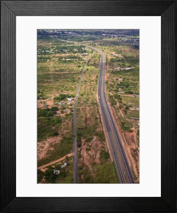 Framed Print : Venezuela, Aerial view of Ciudad Bolivar to Canaima highway