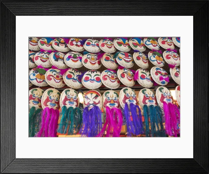 Framed Print : Vietnam, Hanoi, souvenir masks Framed Print : Vietnam, Hanoi, souvenir masks