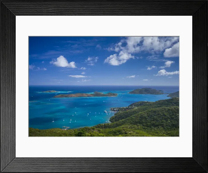 Framed Print : British Virgin Islands, Virgin Gorda, North Sound of North Sound from Fanny Hill