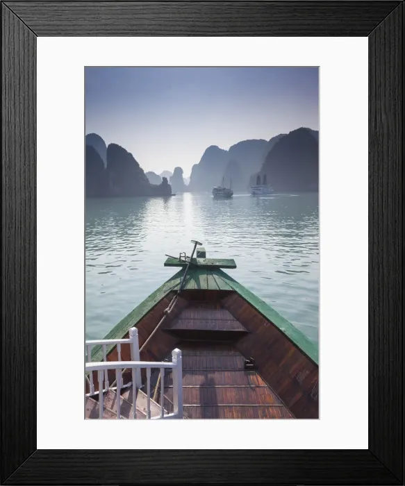 Framed Print : Vietnam, Halong Bay, small tourist boat Framed Print : Vietnam, Halong Bay, small tourist boat