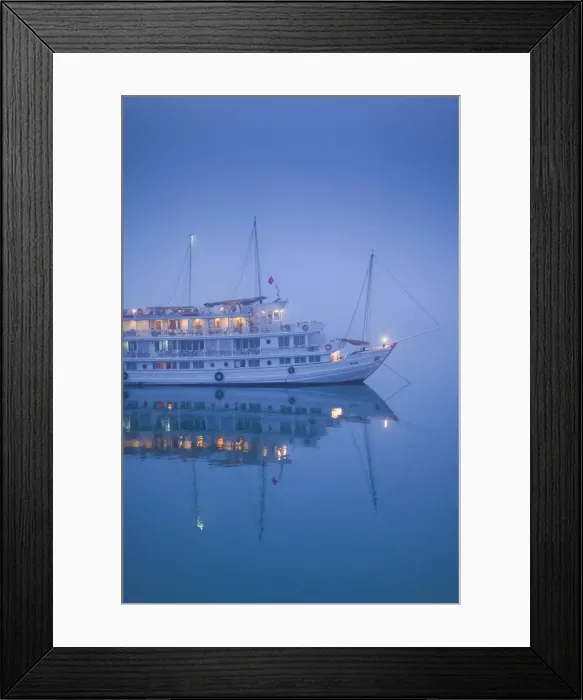 Framed Print : Vietnam, Halong Bay, tourist boats, dawn Framed Print : Vietnam, Halong Bay, tourist boats, dawn
