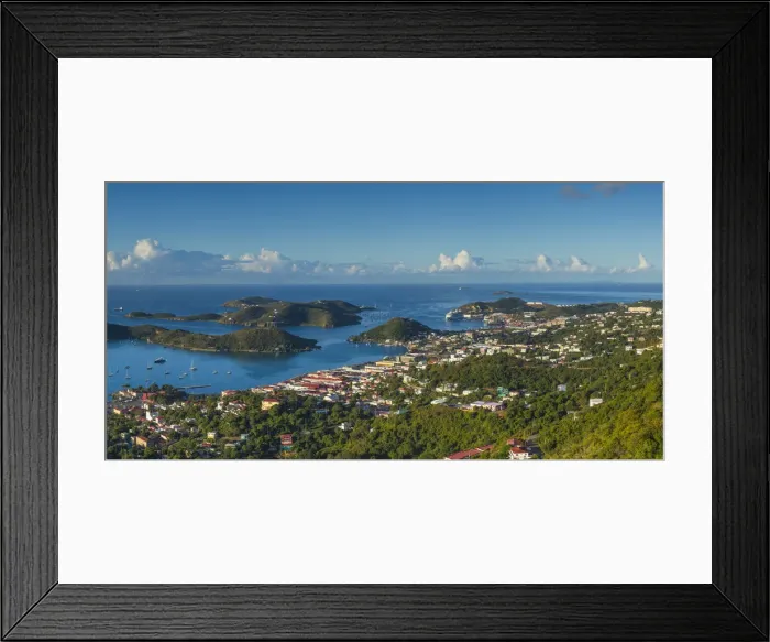Framed Print : U. S. Virgin Islands, St. Thomas, Charlotte Amalie, elevated town view Framed Print : U. S. Virgin Islands, St. Thomas, Charlotte Amalie, elevated town view