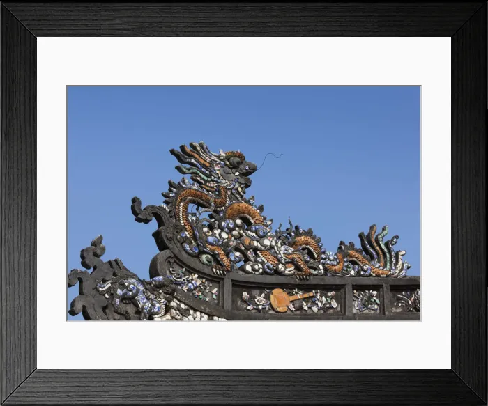 Framed Print : Vietnam, Hue, Hue Imperial City, Thai Hoa Palace, roof detail