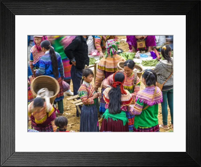 Framed Print : Flower Hmong tribes people at market, nr Bac Ha, nr Sapa, Vietnam Framed Print : Flower Hmong tribes people at market, nr Bac Ha, nr Sapa, Vietnam