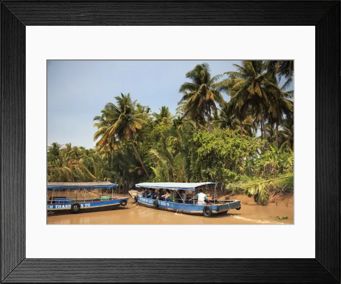 Framed Print : Vietnam, Mekong Delta, My Tho, Tourist boats on the delta canals Framed Print : Vietnam, Mekong Delta, My Tho, Tourist boats on the delta canals