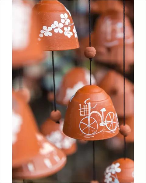 Pottery wind chimes with Viatnemese motifs, Vietnam