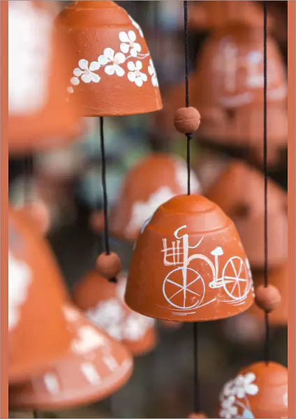 Pottery wind chimes with Viatnemese motifs, Vietnam