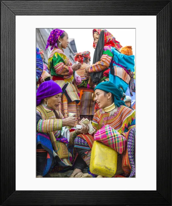 Framed Print : Flower Hmong tribes people at market, Bac Ha, Vietnam Framed Print : Flower Hmong tribes people at market, Bac Ha, Vietnam