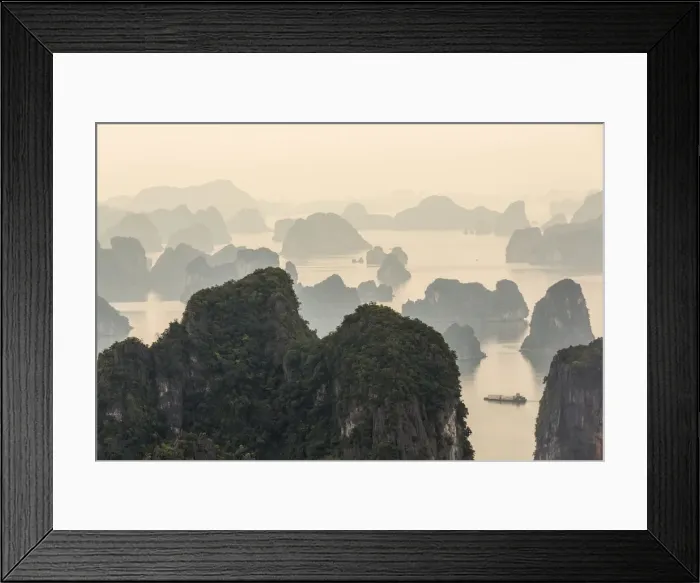 Framed Print : View over misty Ha Long Bay, Vietnam Framed Print : View over misty Ha Long Bay, Vietnam