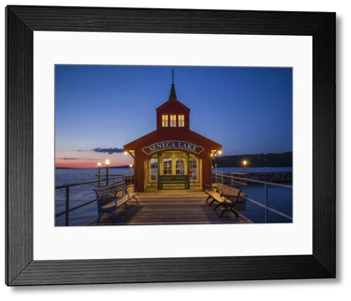Framed Print : USA, New York, Finger Lakes Region, Watkins Glen, Seneca Lake Pier, summer Framed Print : USA, New York, Finger Lakes Region, Watkins Glen, Seneca Lake Pier, summer