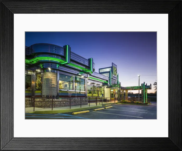 Framed Print : USA, New York, Hudson Valley Region, Fishkill, I-84 Diner