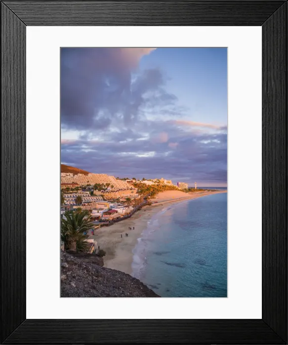 Framed Print : Spain, Canary Islands, Fuerteventura Island, Morro Jable, high angle view of Playa Framed Print : Spain, Canary Islands, Fuerteventura Island, Morro Jable, high angle view of Playa