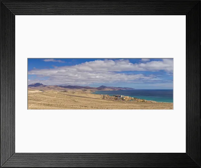 Framed Print : Spain, Canary Islands, Fuerteventura Island, Costa Calma, high angle view of beach Framed Print : Spain, Canary Islands, Fuerteventura Island, Costa Calma, high angle view of beach