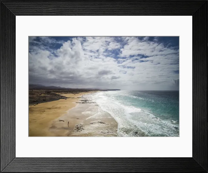 Framed Print : Spain, Canary Islands, Fuerteventura Island, El Cotillo, high angle view of Playa Framed Print : Spain, Canary Islands, Fuerteventura Island, El Cotillo, high angle view of Playa