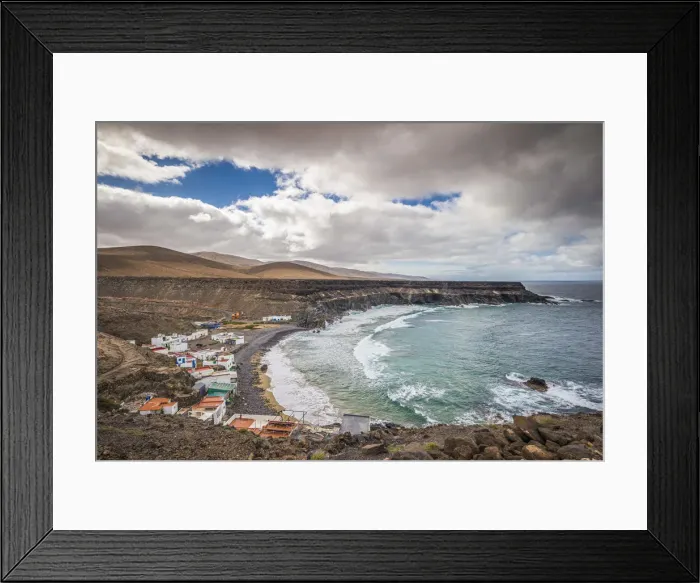 Framed Print : Spain, Canary Islands, Fuerteventura Island, Los Molinos, high angle view of small Framed Print : Spain, Canary Islands, Fuerteventura Island, Los Molinos, high angle view of small