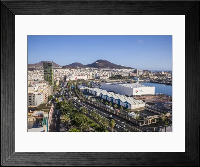 Framed Print : Spain, Canary Islands, Gran Canaria Island, Las Palmas de Gran Canaria, high angle Framed Print : Spain, Canary Islands, Gran Canaria Island, Las Palmas de Gran Canaria, high angle