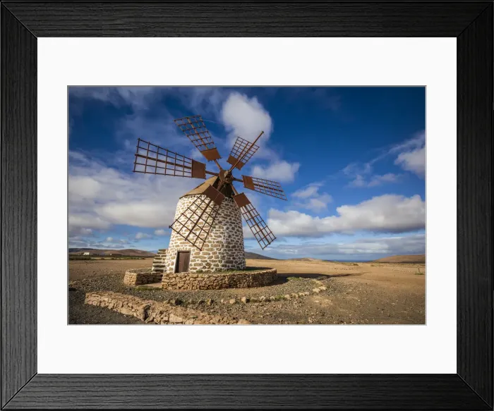 Framed Print : Spain, Canary Islands, Fuerteventura Island, Tindaya, traditional island windmill Framed Print : Spain, Canary Islands, Fuerteventura Island, Tindaya, traditional island windmill