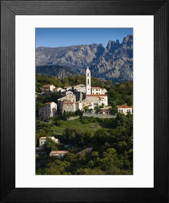 Framed Print : France, Corsica, Haute-Corse Department, Central Mountains Region, Soveria, elevated Framed Print : France, Corsica, Haute-Corse Department, Central Mountains Region, Soveria, elevated