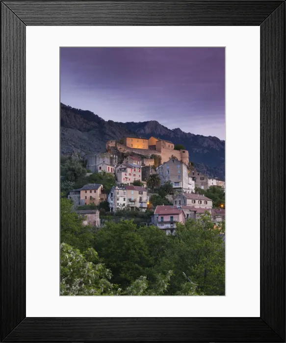 Framed Print : France, Corsica, Haute-Corse Department, Central Mountains Region, Corte, city Framed Print : France, Corsica, Haute-Corse Department, Central Mountains Region, Corte, city