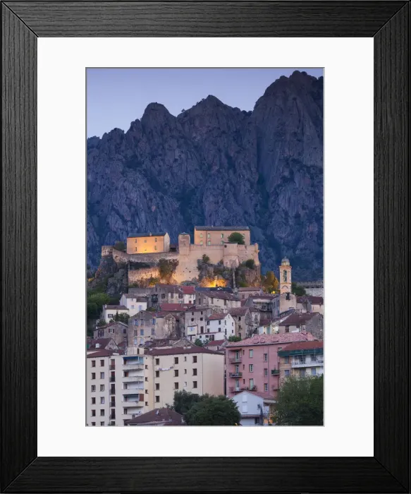 Framed Print : France, Corsica, Haute-Corse Department, Central Mountains Region, Corte, city Framed Print : France, Corsica, Haute-Corse Department, Central Mountains Region, Corte, city