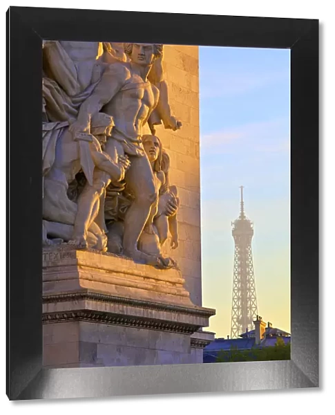 Arc De Triomphe With Eiffel Tower In The Background, Paris, France, Western Europe