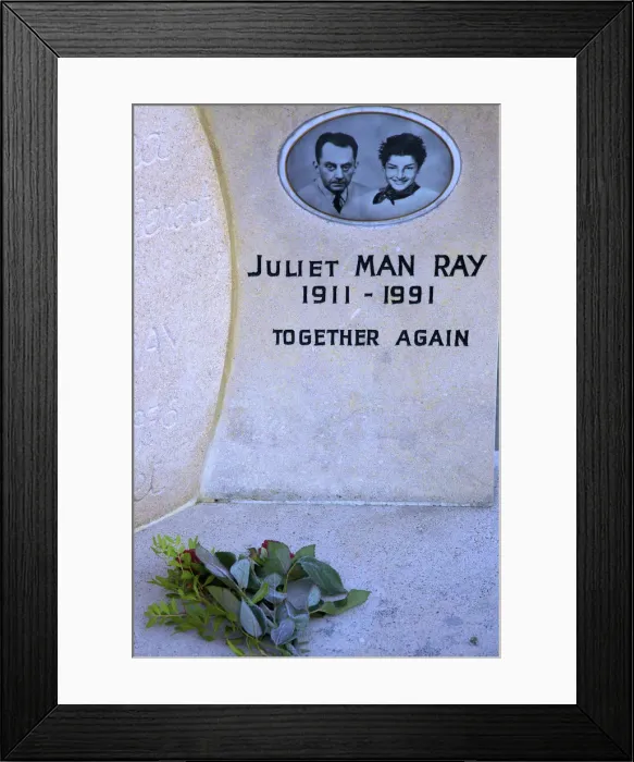 Framed Print : Man Ray and Juliet Rays Gravestone, Montparnasse Cemetery, Montparnasse, Paris Framed Print : Man Ray and Juliet Rays Gravestone, Montparnasse Cemetery, Montparnasse, Paris