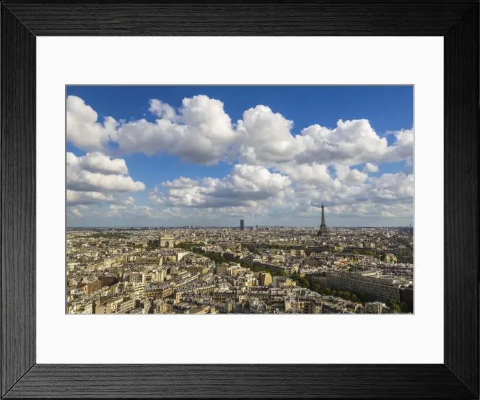 Framed Print : City, Arc de Triomphe and the Eiffel Tower, viewed over rooftops, Paris, France, Europe Framed Print : City, Arc de Triomphe and the Eiffel Tower, viewed over rooftops, Paris, France, Europe