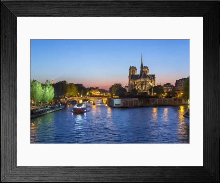 Framed Print : Notre Dame cathedral and the River Seine, Paris, France, Europe Framed Print : Notre Dame cathedral and the River Seine, Paris, France, Europe