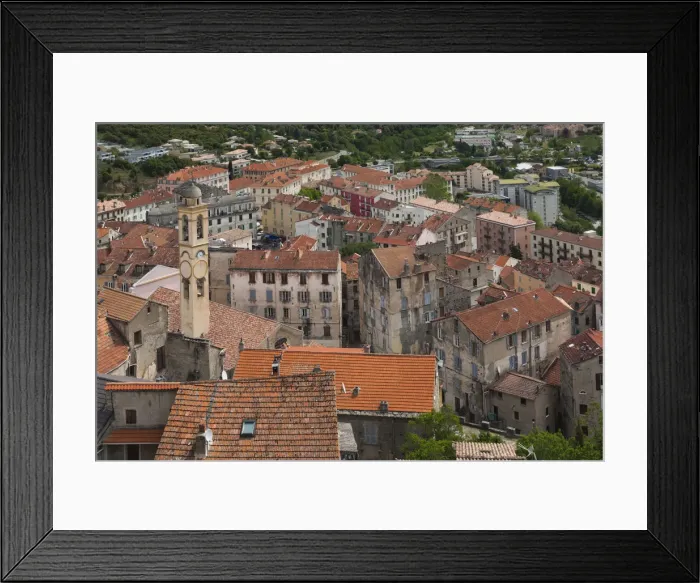Framed Print : France, Corsica, Haute-Corse Department, Central Mountains Region, Corte, elevated Framed Print : France, Corsica, Haute-Corse Department, Central Mountains Region, Corte, elevated