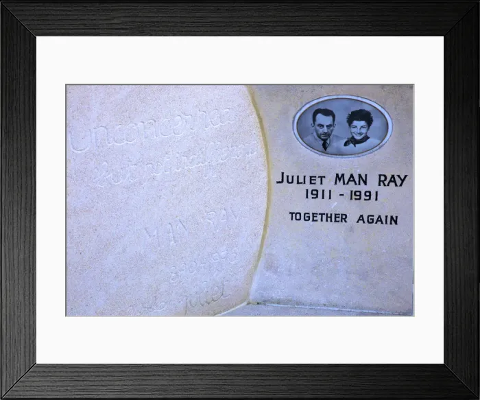 Framed Print : Man Ray and Juliet Rays Gravestone, Montparnasse Cemetery, Montparnasse, Paris Framed Print : Man Ray and Juliet Rays Gravestone, Montparnasse Cemetery, Montparnasse, Paris