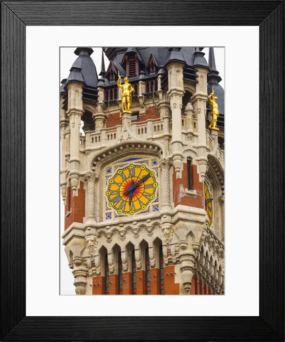 Framed Print : France, Nord-Pas de Calais Region, Calais, town hall detail Framed Print : France, Nord-Pas de Calais Region, Calais, town hall detail