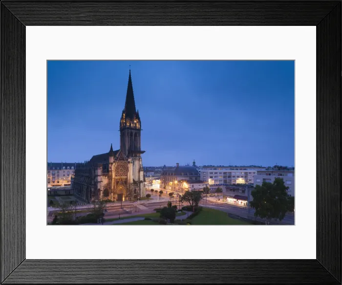Framed Print : France, Normandy Region, Calvados Department, Caen, Place St-Pierre, Eglise St-Pierre