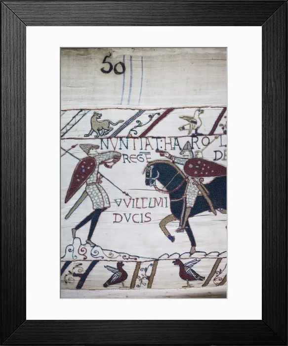 Framed Print : France, Normandy Region, Calvados Department, Bayeux, Tapisserie de Bayeux, Bayeux Framed Print : France, Normandy Region, Calvados Department, Bayeux, Tapisserie de Bayeux, Bayeux