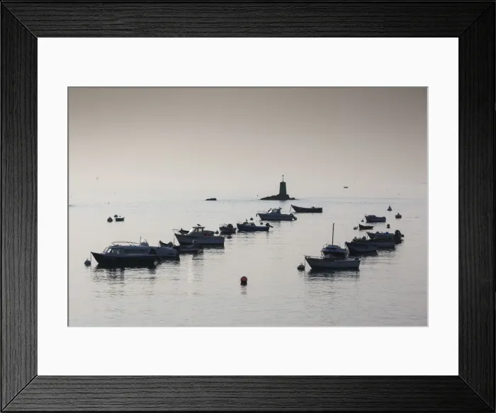 Framed Print : France, Normandy Region, Manche Department, Omonville La Rogue, Le Hable port in fog Framed Print : France, Normandy Region, Manche Department, Omonville La Rogue, Le Hable port in fog
