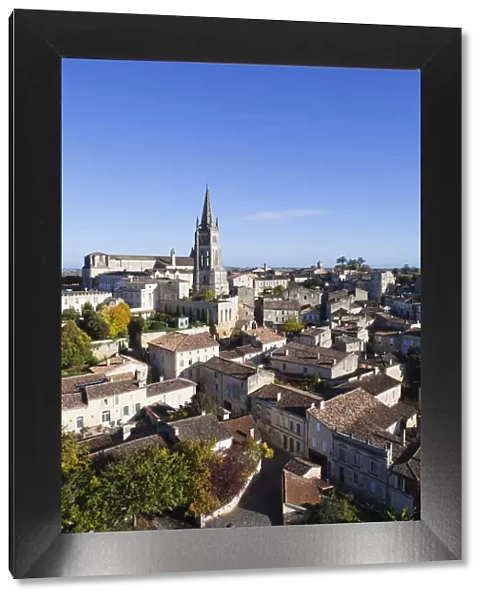 France, Aquitaine Region, Gironde Department, St-Emilion, wine town, town view with