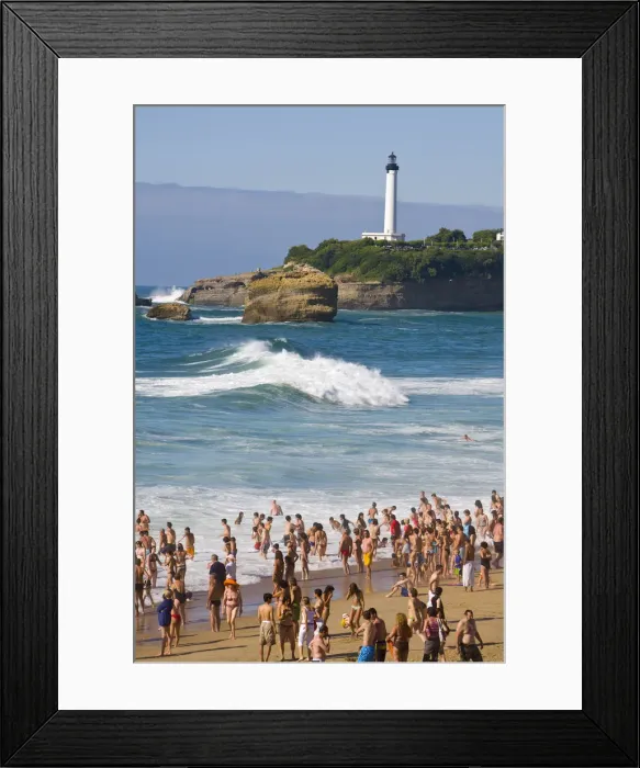 Framed Print : Bathers, Grande Plage, Biarritz, Pyrenees Atlantiques, Aquitaine, France Framed Print : Bathers, Grande Plage, Biarritz, Pyrenees Atlantiques, Aquitaine, France