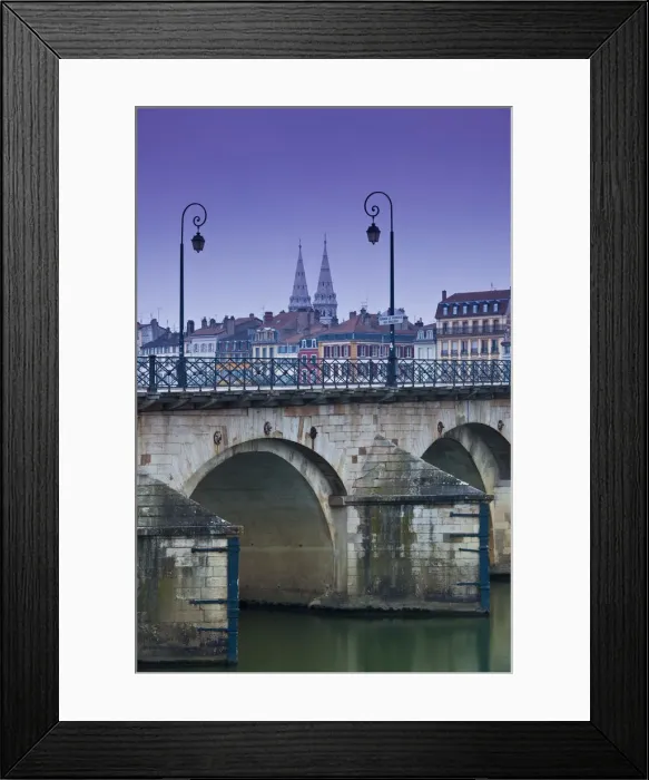 Framed Print : France, Saone-et-Loire Department, Burgundy Region, Maconnais Area, Macon, Pont St-Laurent Framed Print : France, Saone-et-Loire Department, Burgundy Region, Maconnais Area, Macon, Pont St-Laurent