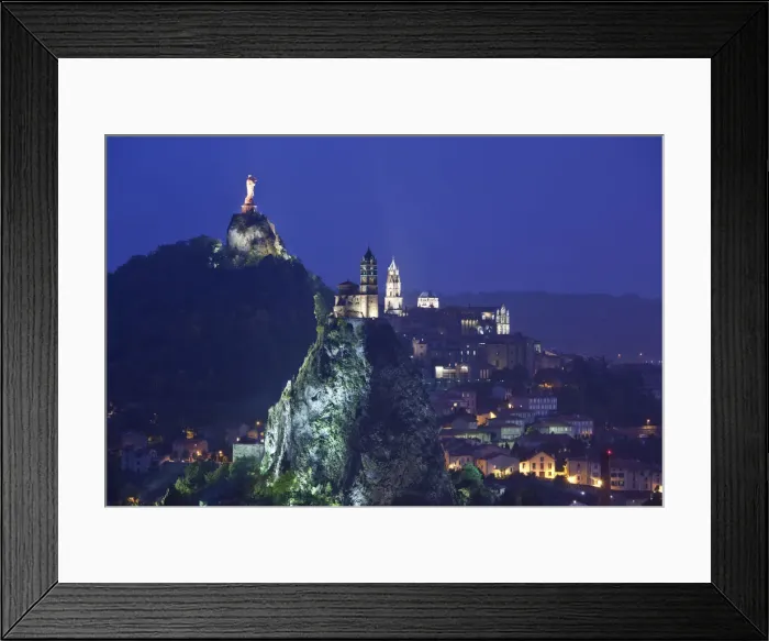Framed Print : France, Haute-Loire Department, Auvergne Region, Le Puy-en-Velay, view of Rocher Corneille