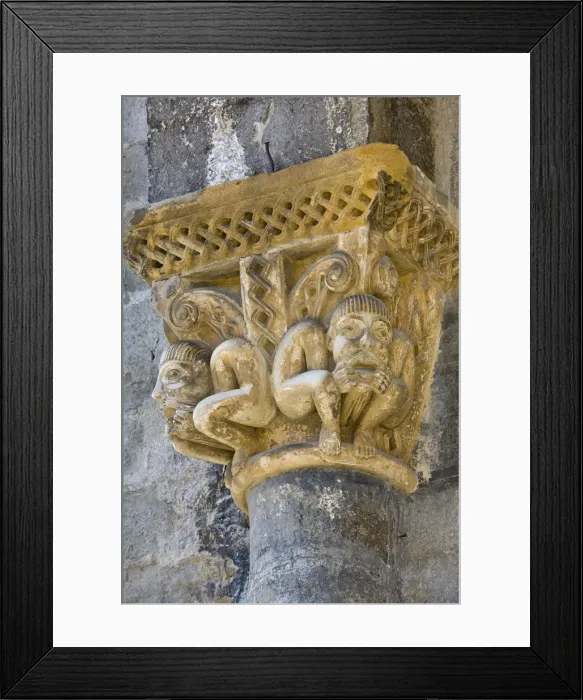 Framed Print : Romanesque Doorway Details, Eglise Sainte Croix, Oloron-Sainte-Marie, Pyrenees-Atlantiques Framed Print : Romanesque Doorway Details, Eglise Sainte Croix, Oloron-Sainte-Marie, Pyrenees-Atlantiques