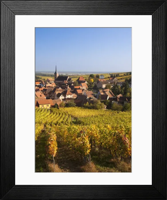 Framed Print : France, Bas-Rhin, Alsace Region, Alasatian Wine Route, Blienschwiller, town overview Framed Print : France, Bas-Rhin, Alsace Region, Alasatian Wine Route, Blienschwiller, town overview