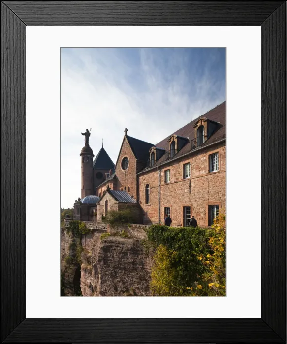 Framed Print : France, Bas-Rhin, Alsace Region, Mont Ste-Odile, hilltop convent Framed Print : France, Bas-Rhin, Alsace Region, Mont Ste-Odile, hilltop convent