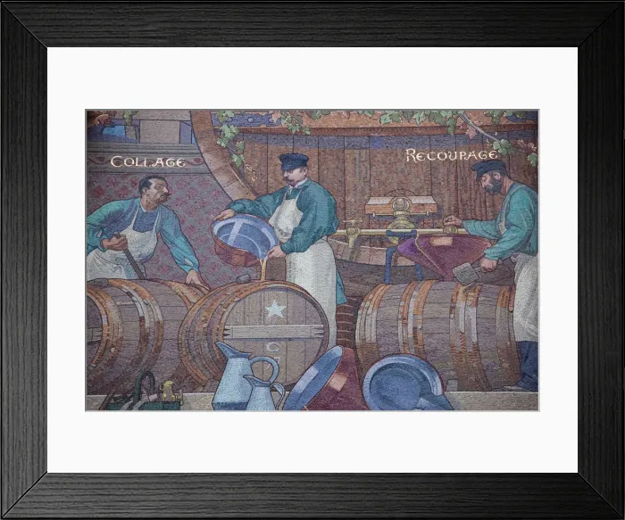 Framed Print : France, Marne, Champagne Ardenne, Reims, wine-making mosaic on rue de Mars Framed Print : France, Marne, Champagne Ardenne, Reims, wine-making mosaic on rue de Mars