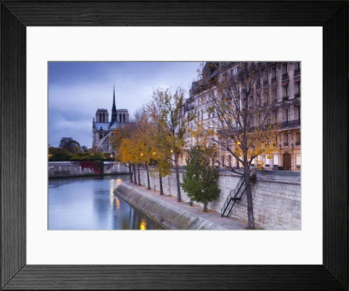 Framed Print : France, Paris, Cathedral Notre Dame cathedral and Ile St-Louis, dawn Framed Print : France, Paris, Cathedral Notre Dame cathedral and Ile St-Louis, dawn