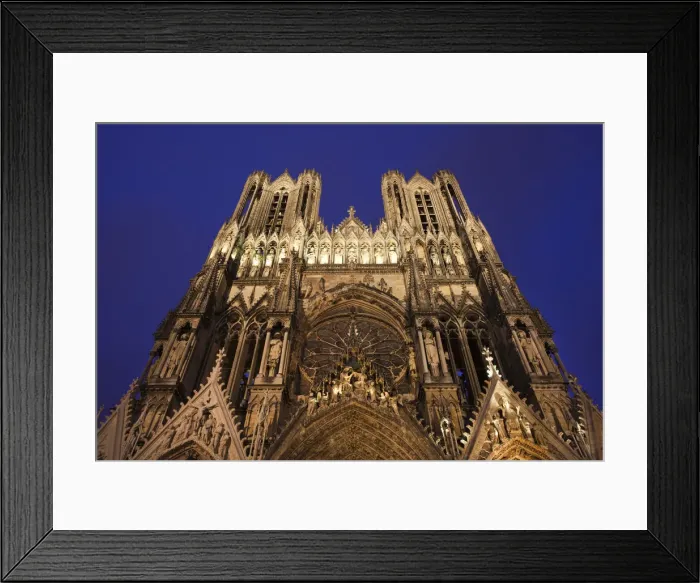 Framed Print : France, Marne, Champagne Ardenne, Reims, Cathedrale Notre Dame, exterior, evening Framed Print : France, Marne, Champagne Ardenne, Reims, Cathedrale Notre Dame, exterior, evening