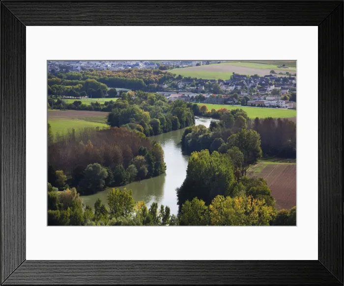 Framed Print : France, Marne, Champagne Region, Hautvillers, overview of the Marne River Framed Print : France, Marne, Champagne Region, Hautvillers, overview of the Marne River