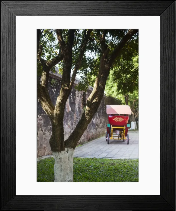 Framed Print : Vietnam, Hue, Hue Imperial City, rickshaw Framed Print : Vietnam, Hue, Hue Imperial City, rickshaw