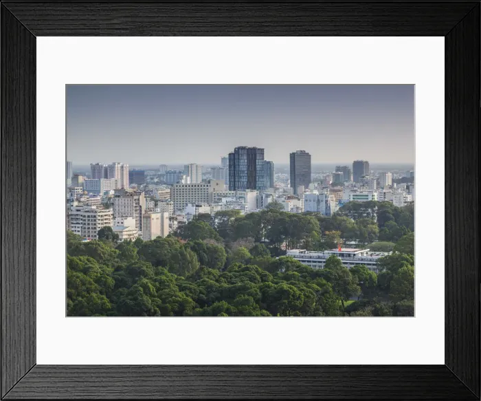 Framed Print : Vietnam, Ho Chi Minh City, elevated skyline view above Reunification Palace Framed Print : Vietnam, Ho Chi Minh City, elevated skyline view above Reunification Palace