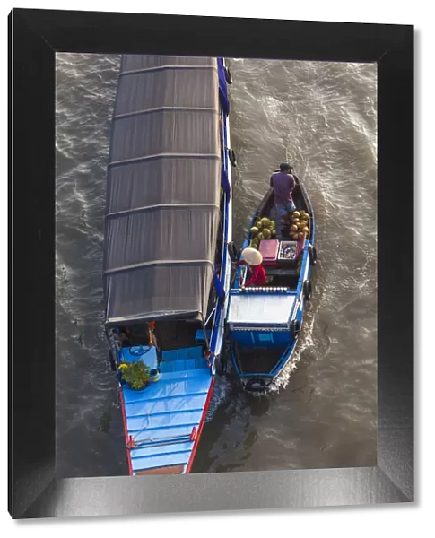 Vietnam, Mekong Delta, Cai Rang, Cai Rang Floating Market, elevated view, Can Tho River