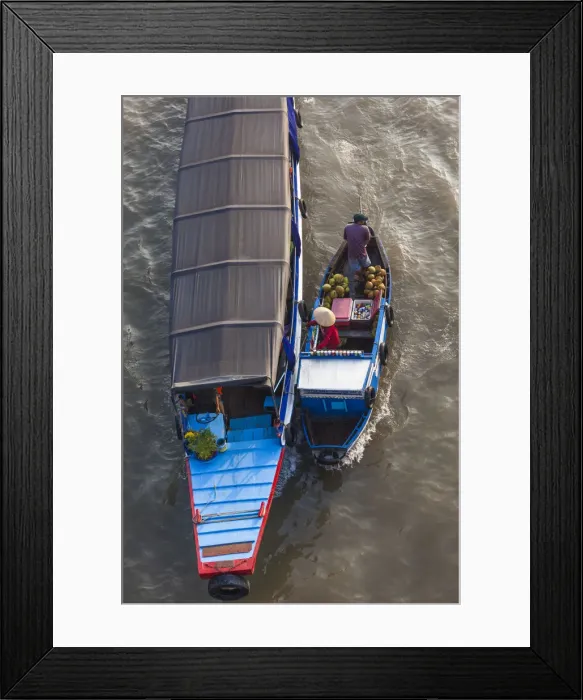 Framed Print : Vietnam, Mekong Delta, Cai Rang, Cai Rang Floating Market, elevated view, Can Tho River Framed Print : Vietnam, Mekong Delta, Cai Rang, Cai Rang Floating Market, elevated view, Can Tho River
