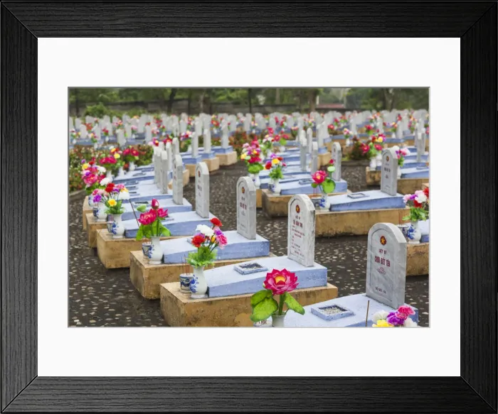 Framed Print : Vietnam, DMZ Area, Quang Tri Province, Cam Lo, North Vietnamese Military cemetery